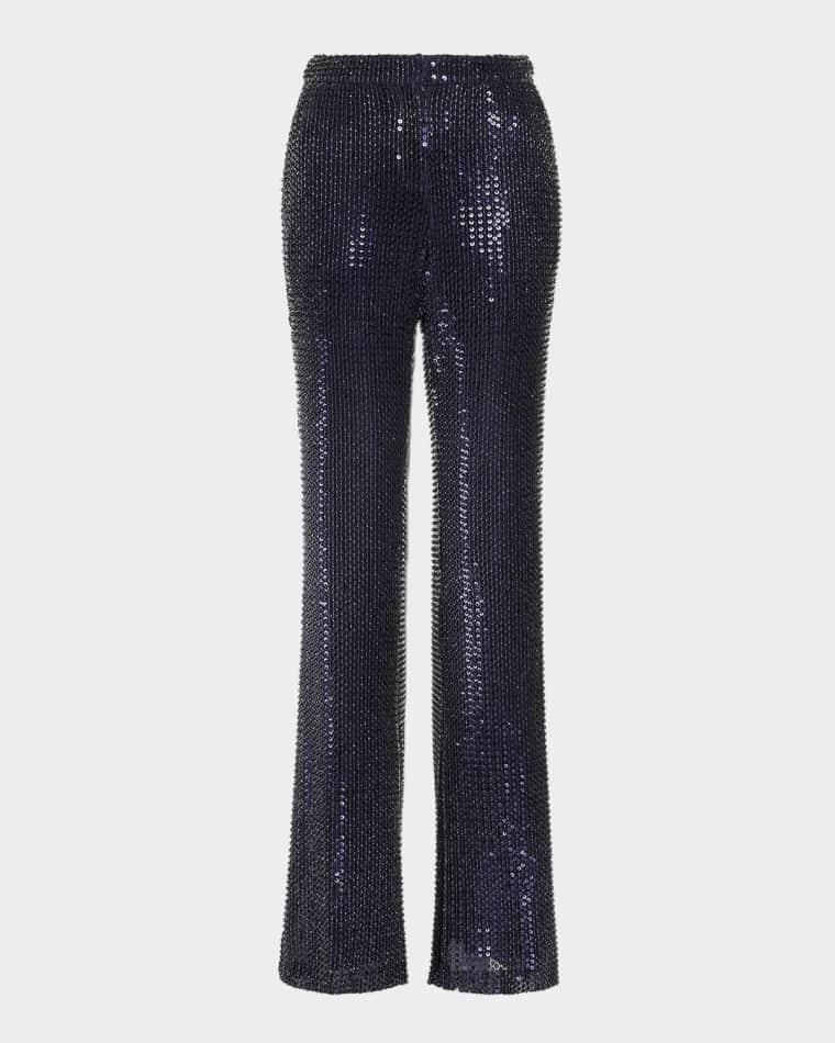 Olivian Sequined Straight-Leg Pants by RAMY BROOK