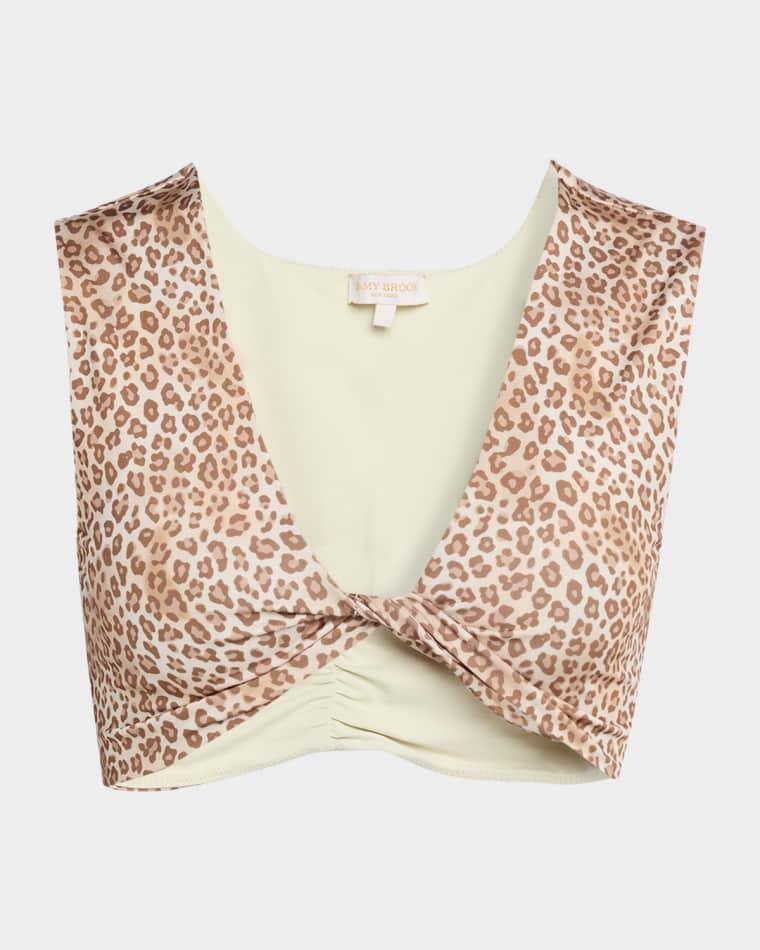 Oliwia Leopard-Print Bikini Top by RAMY BROOK