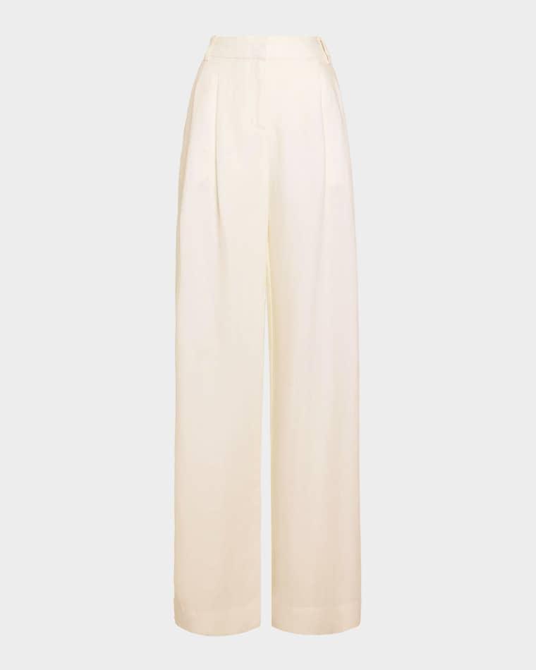 Oscar Pleated Linen Pants by RAMY BROOK