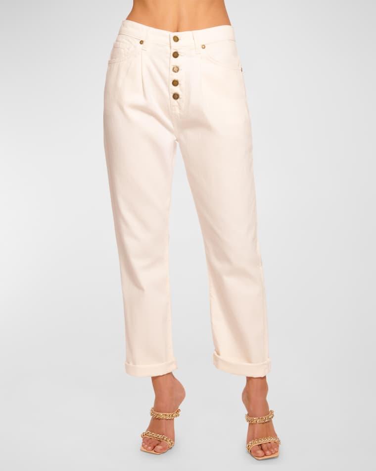 Pearle High-Rise Cuffed Straight-Leg Jeans by RAMY BROOK