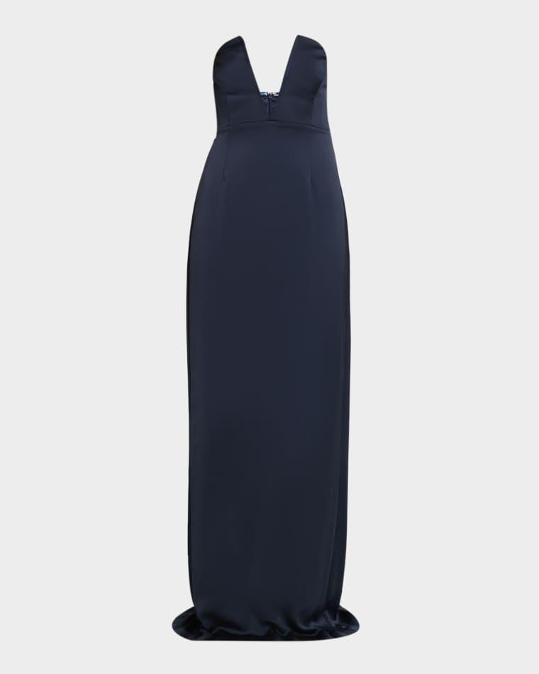 Raquel Strapless Plunging Column Gown by RAMY BROOK