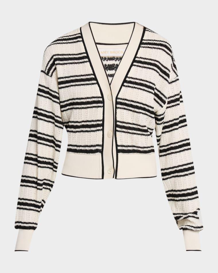 Romy Striped Crochet Cardigan by RAMY BROOK