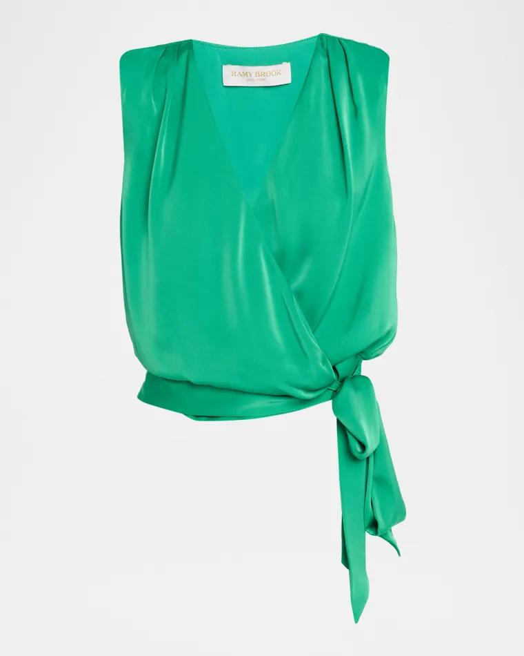 Salina Satin Wrap Blouse by RAMY BROOK