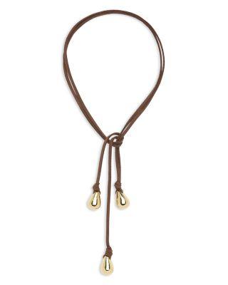 Yara Triple Nugget Suede Lariat Necklace by RAMY BROOK