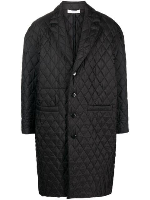 diamond-quilted single-breasted coat by RANDOM IDENTITIES