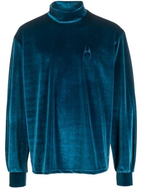 high-neck velvet jumper by RANDOM IDENTITIES