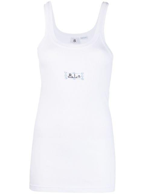 logo-print ribbed-knit tank top by RANDOM IDENTITIES