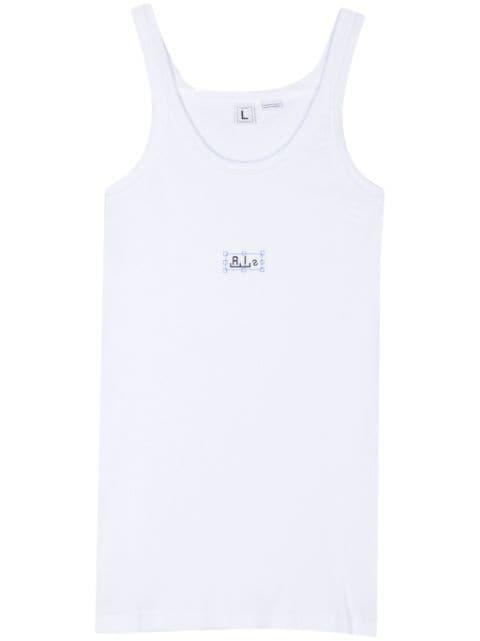 logo-print ribbed tank top by RANDOM IDENTITIES