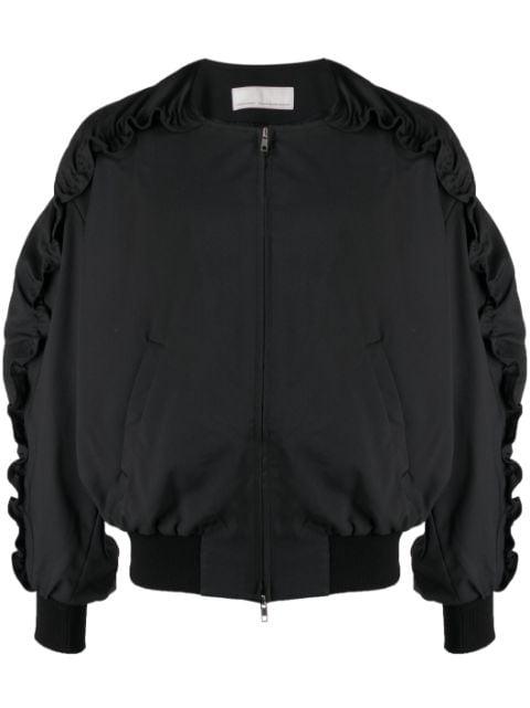 ruched zip-up bomber jacket by RANDOM IDENTITIES