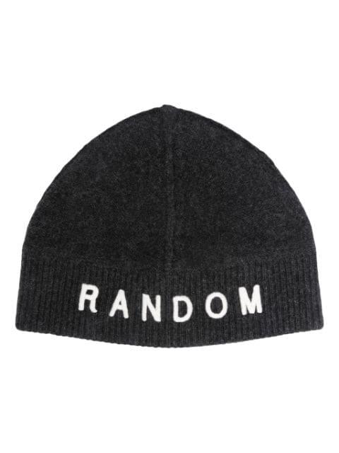 slogan-embroidered ribbed-knit beanie by RANDOM IDENTITIES