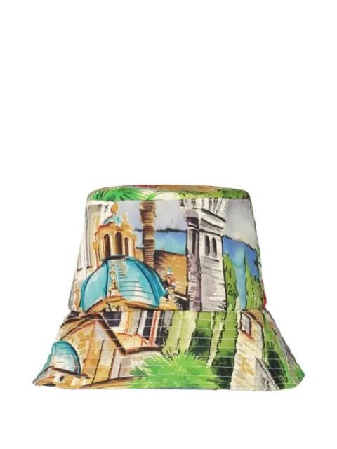Lake Como printed bucket hat by RANI ARABELLA