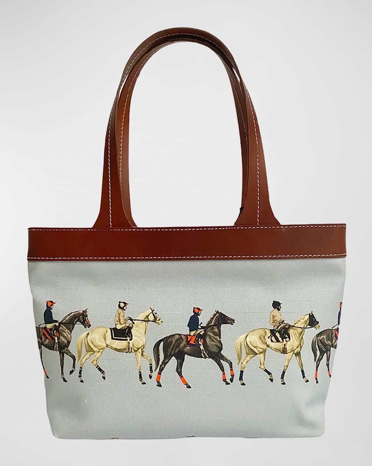 Mini Polo-Print Canvas Tote Bag by RANI ARABELLA