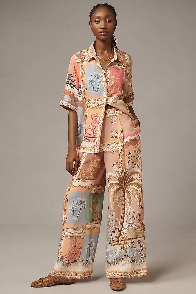 Ranna Gill Palm Beach Printed Linen Wide-Leg Pants by RANNA GILL