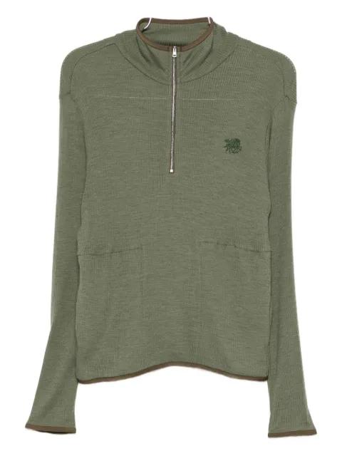 logo-embroidered half-zip sweatshirt by RANRA