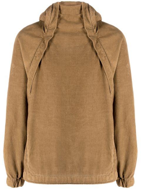 side-zip corduroy hoodie by RANRA