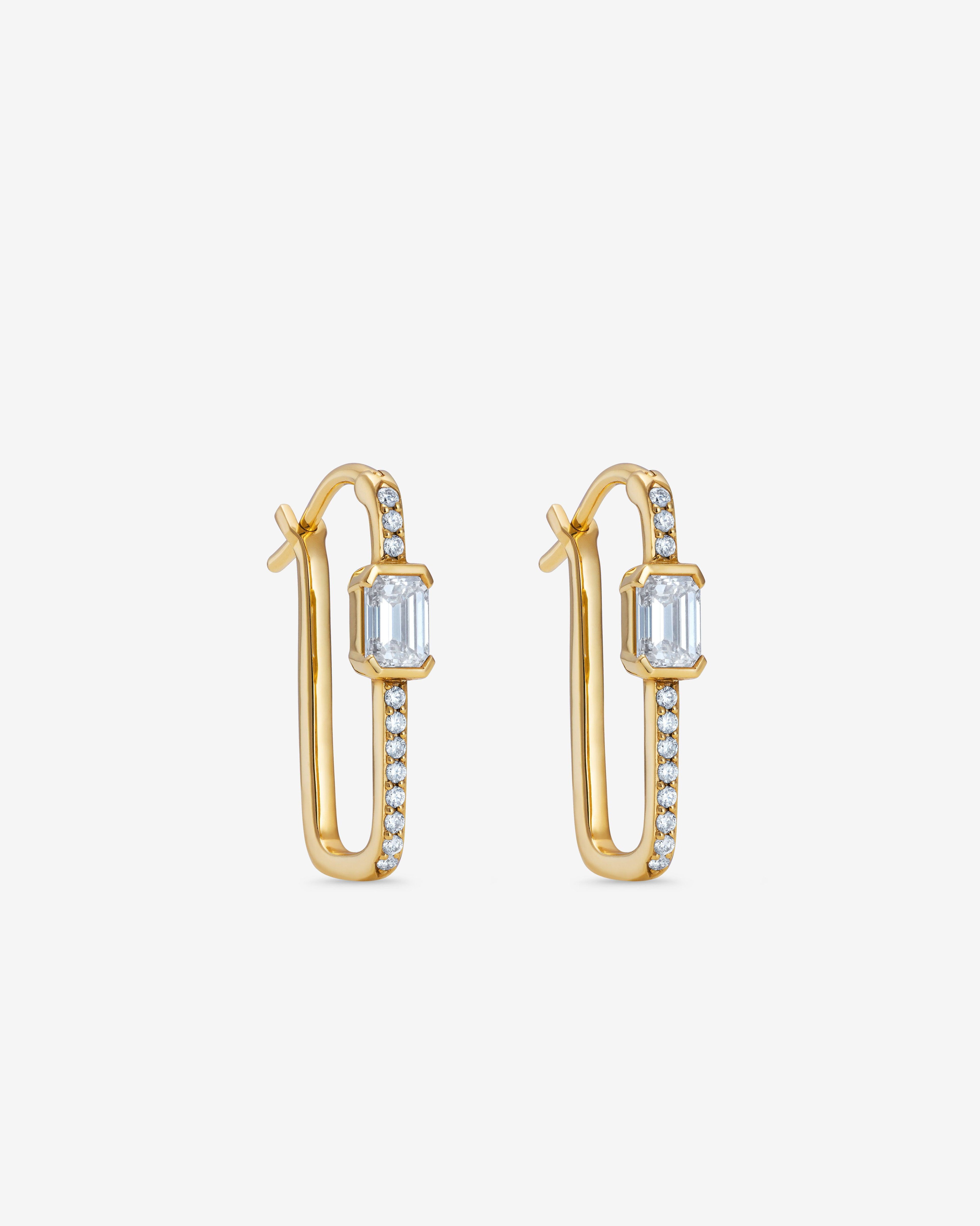 Raphaele Canot  - Emerald Cut Link Earrings -  (Yellow Gold) by RAPHAELE CANOT