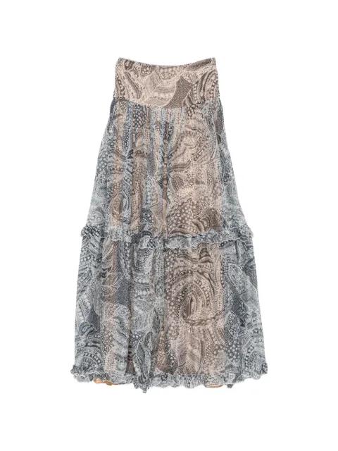Cecilia paisley-print tiered skirt by RAQUEL DINIZ