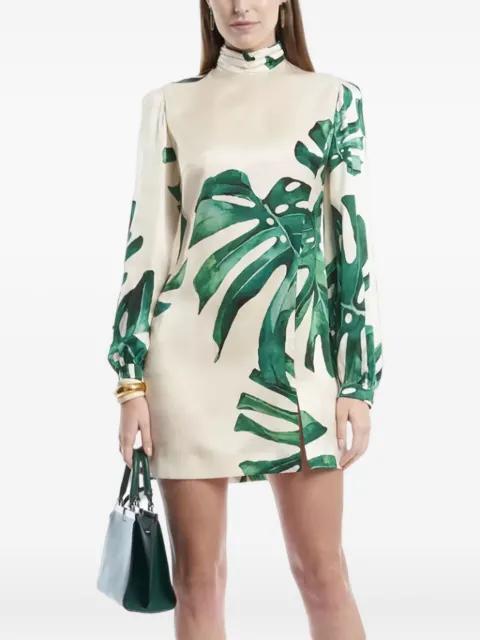 Elle leaf-print mini dress by RAQUEL DINIZ