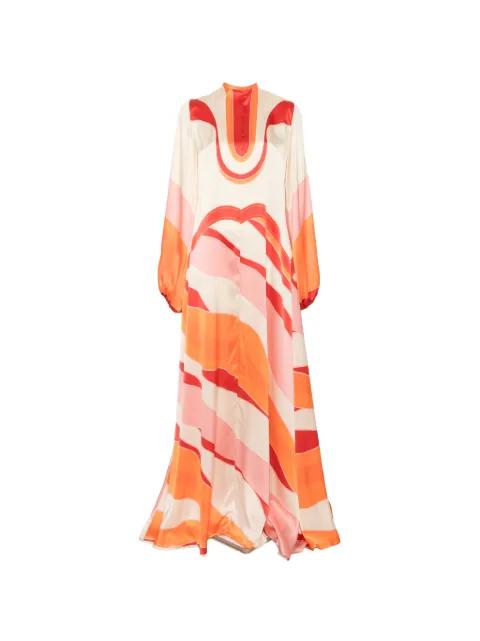 Parana'rn abstract-print tie-neck maxi dress by RAQUEL DINIZ