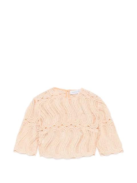 Sabi guipure-lace cropped top by RAQUEL DINIZ