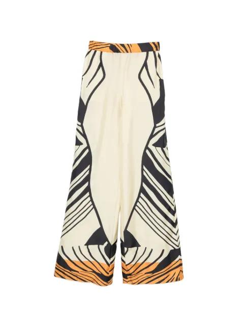 Sofia graphic-print wide-leg trousers by RAQUEL DINIZ