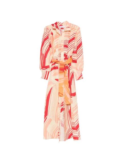 abstract-print belted dress by RAQUEL DINIZ
