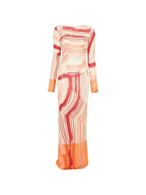 abstract-print open-back maxi dress by RAQUEL DINIZ