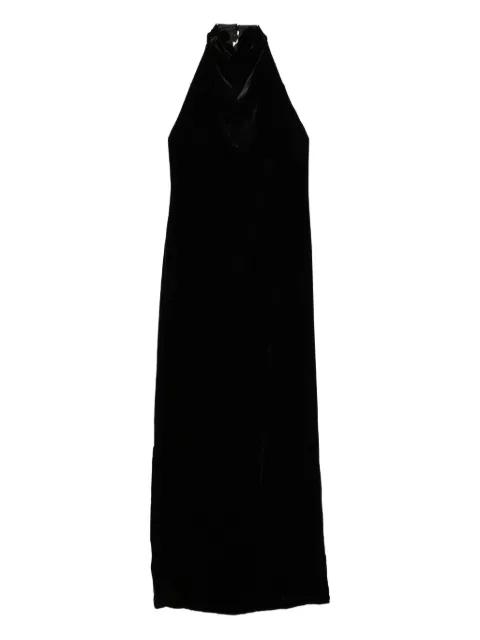 halterneck velvet midi dress by RAQUEL DINIZ