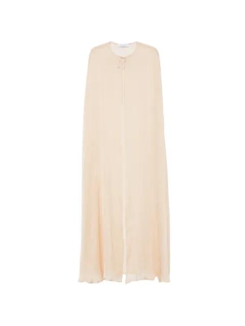 tie-fastening semi-sheer cape by RAQUEL DINIZ