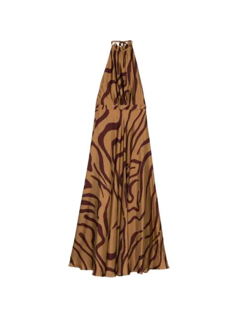 zebra halterneck dress by RAQUEL DINIZ