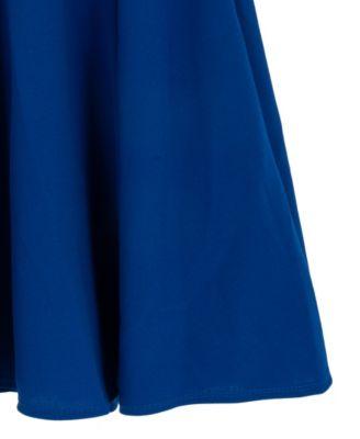 Girls' 7-16 Lace and Scuba Crepe Skater Short-Sleeve Dress by RARE EDITIONS