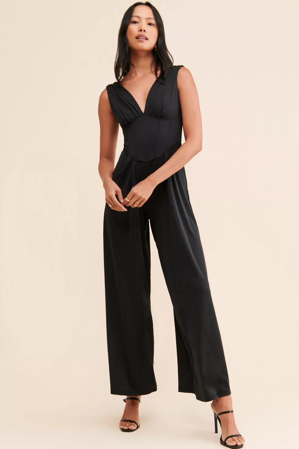 Rare London Corset Waist Jumpsuit by RARE LONDON