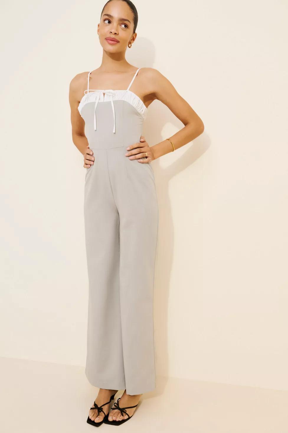 Rare London Sleeveless Ruched Jumpsuit by RARE LONDON Rare London Sleeveless Ruched Jumpsuit by RARE LONDON