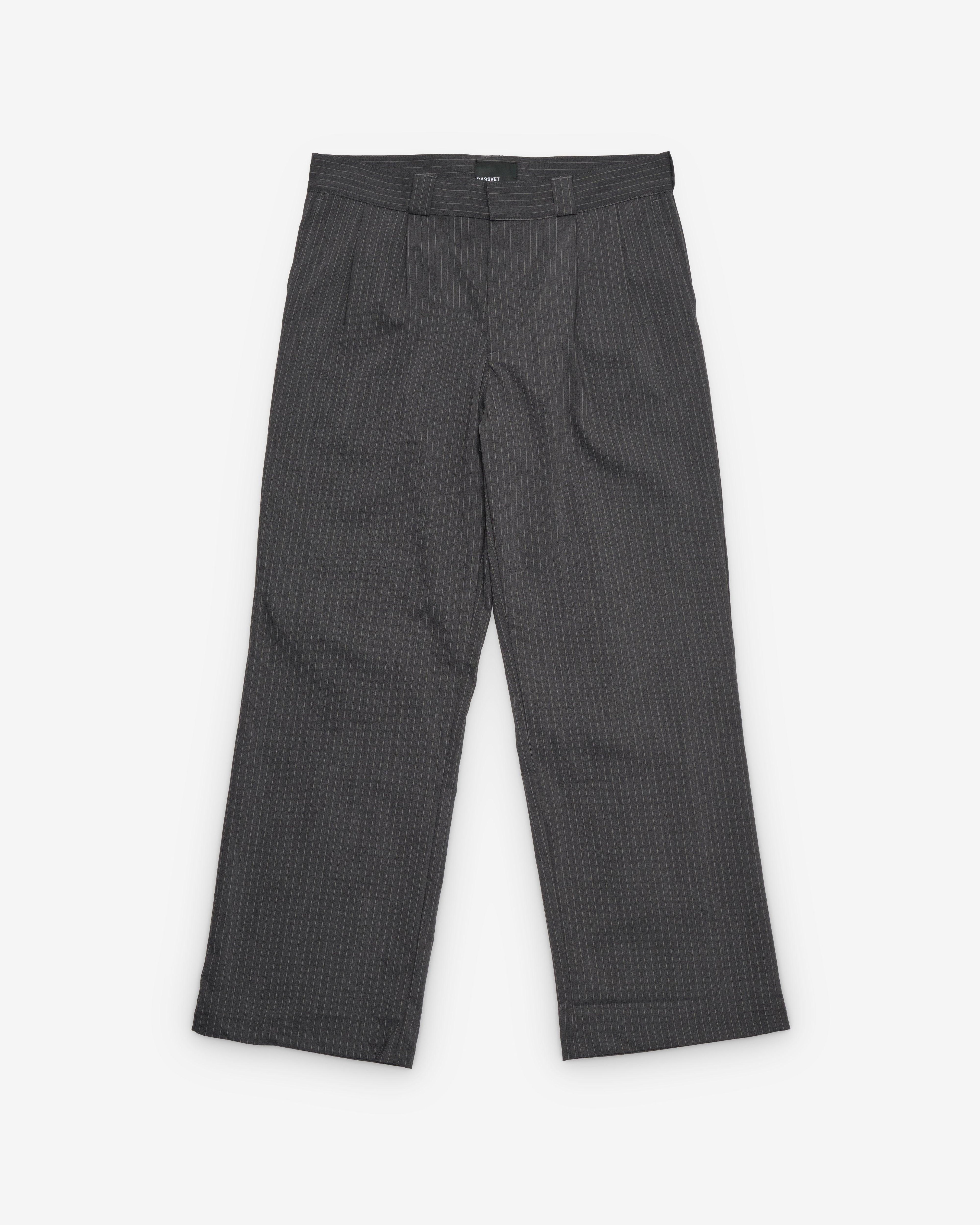 Rassvet - Men's Pinstripe Slacker Chino - (Dark Grey) by RASSVET