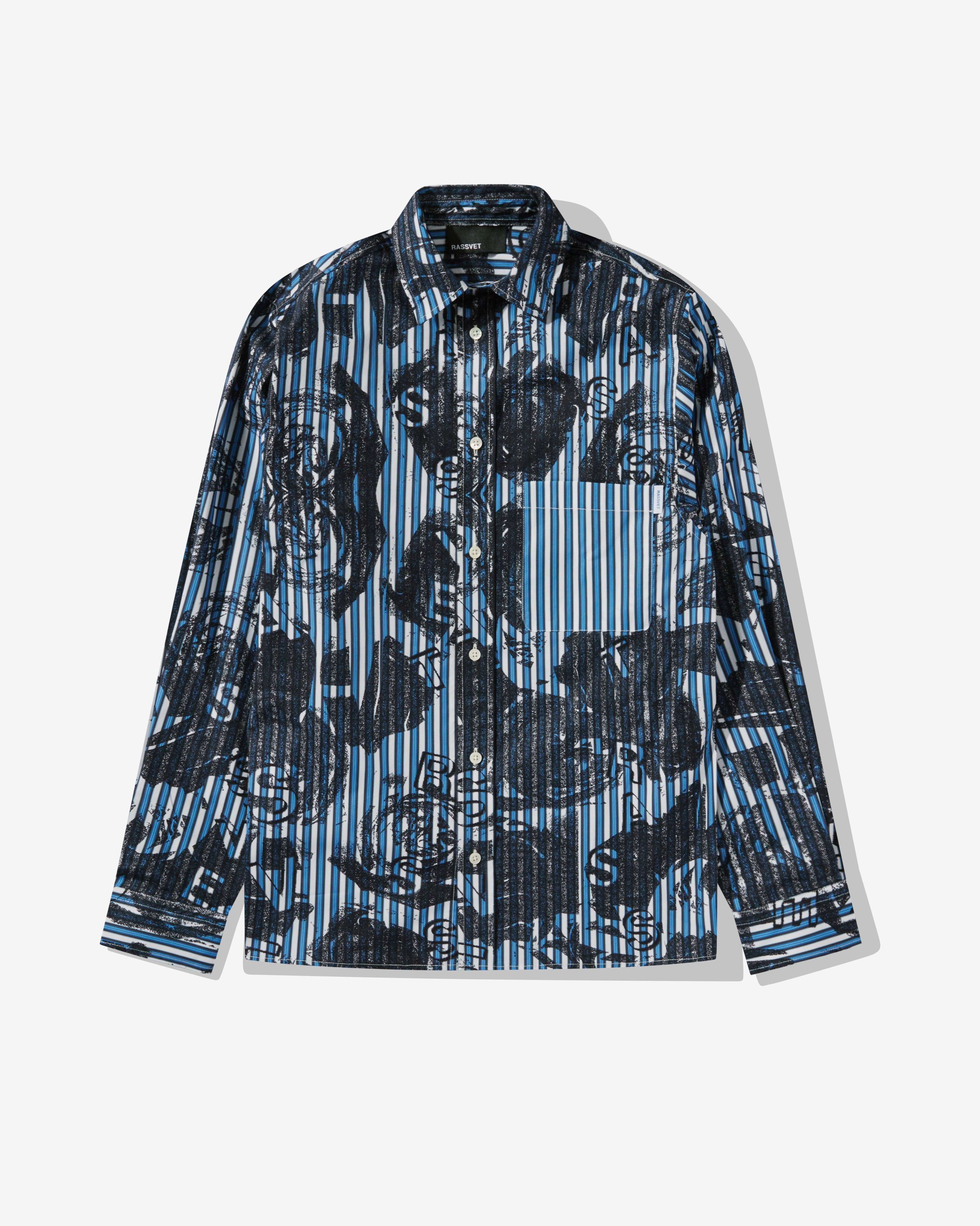 Rassvet - Men’s Roses All Over Print Shirt - (Blue) by RASSVET