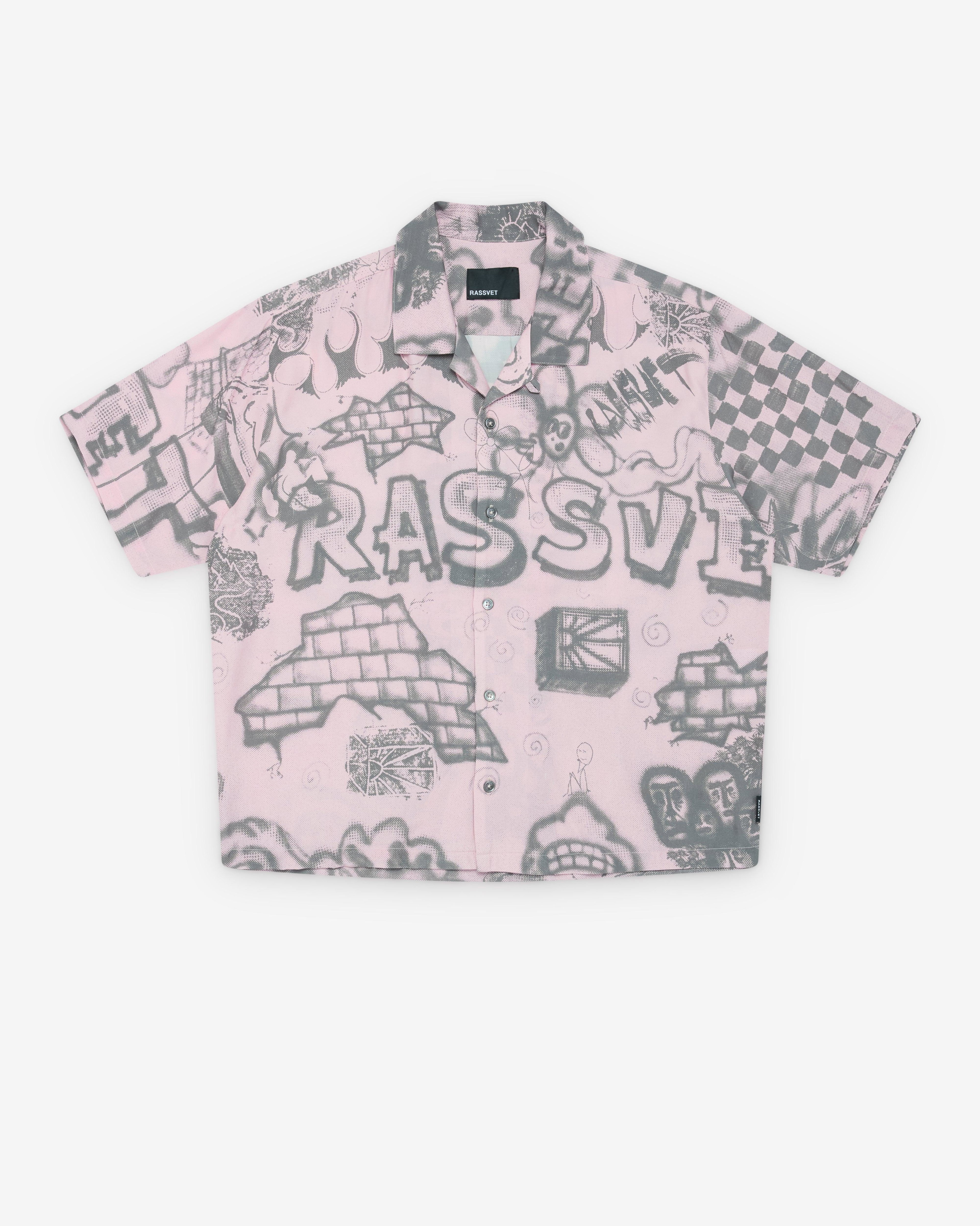 Rassvet - Men's Spray Short Sleeve Shirt - (Pink) by RASSVET