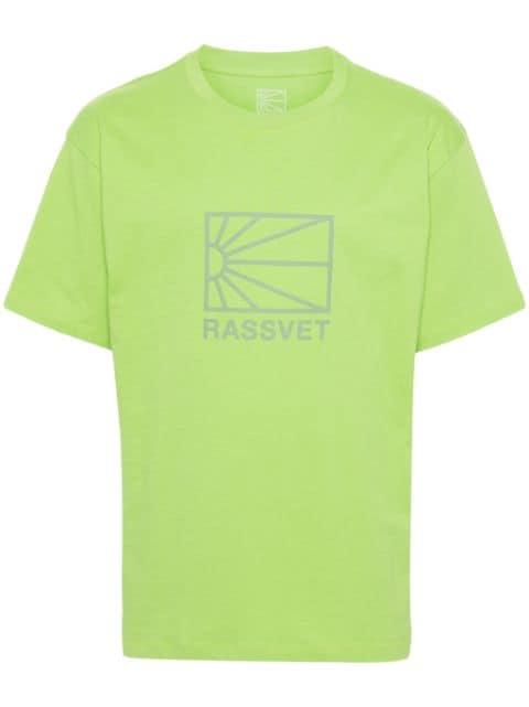 logo-rubberised cotton T-shirt by RASSVET