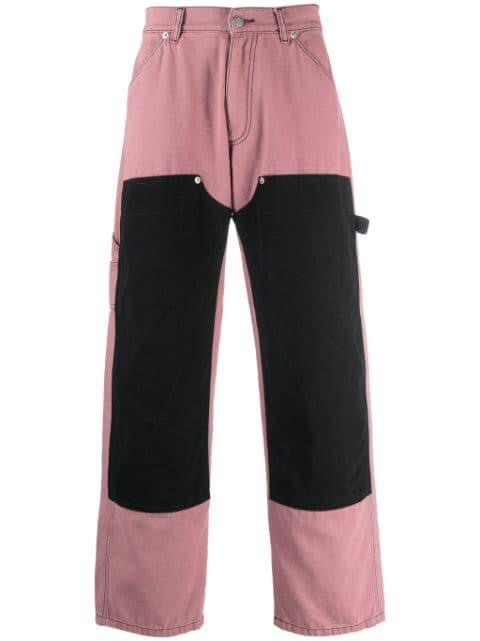 tonal-stitched knee-panel jeans by RASSVET