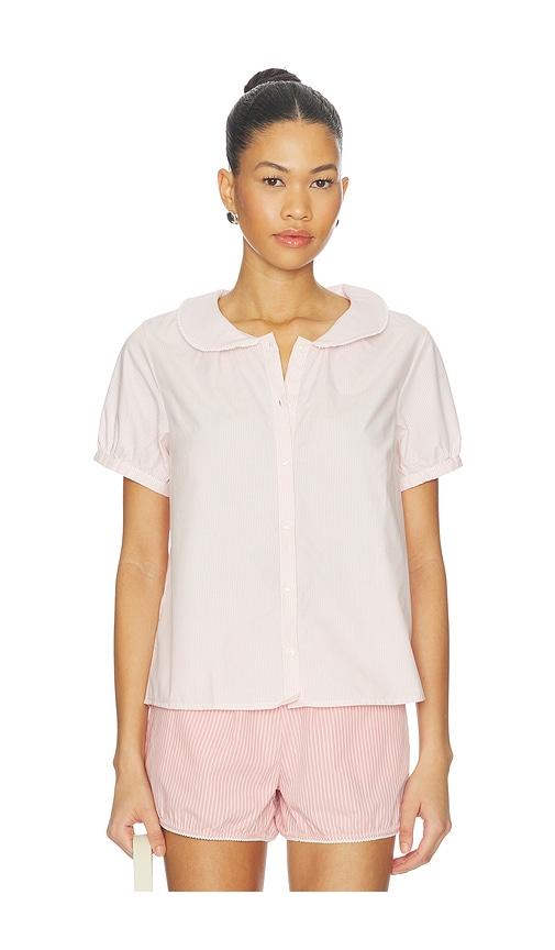 RAT BOI Puff Sleeve Button Down in Pink by RAT BOI