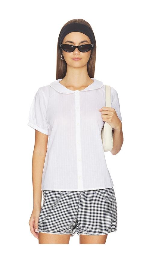 RAT BOI Puff Sleeve Button Down in White by RAT BOI
