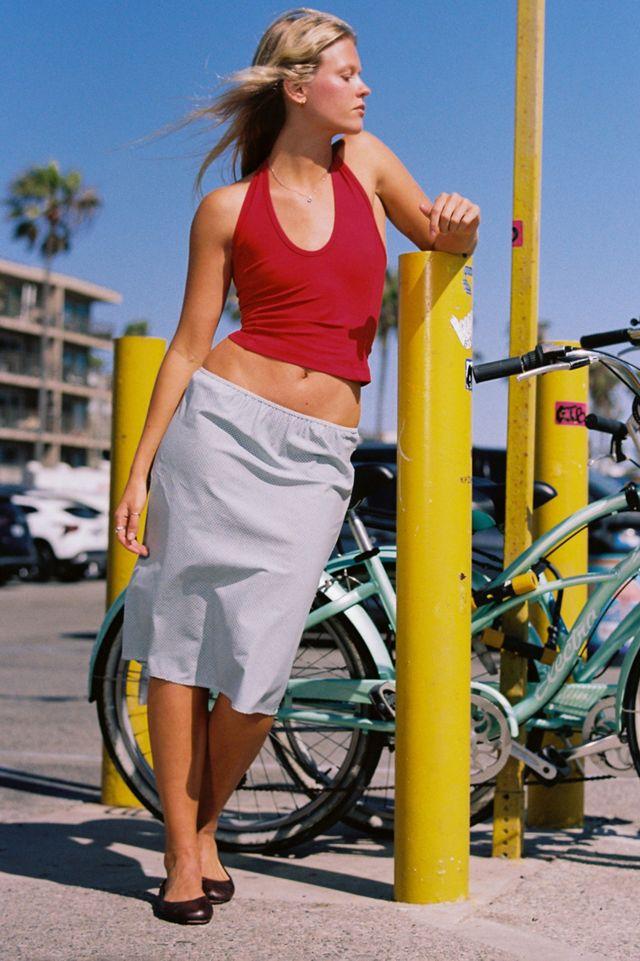 RAT BOI Woven Bias Midi Slip Skirt by RAT BOI