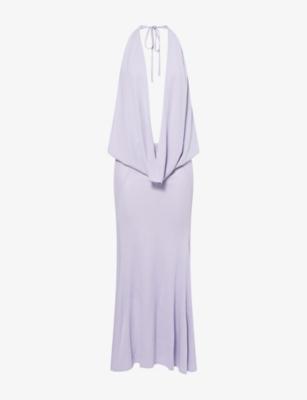 Aris Cowl-Neck Woven Midi Dress by RAT&BOA