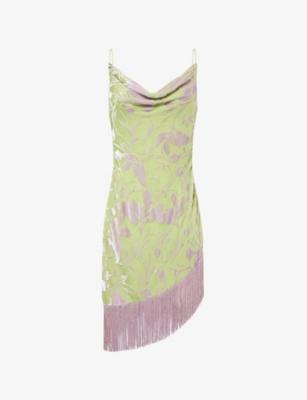 Elara Devoré Fringed Woven Mini Dress by RAT&BOA