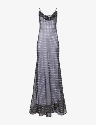 Gisele Polka-Dot Print Silk Maxi Dress by RAT&BOA
