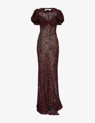 Magnolia Floral Semi-Sheer Woven Maxi Dress by RAT&BOA