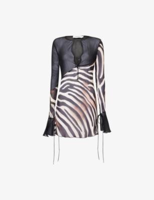 Sabine Printed Sheer Mini Dress by RAT&BOA