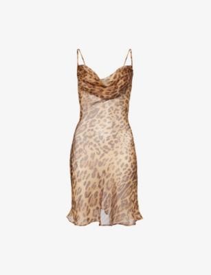 Valentina Leopard Silk Mini Dress by RAT&BOA