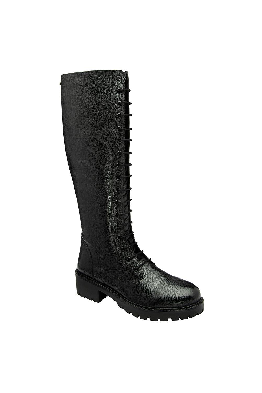 Black Leather 'Oban' Knee-High Boots by RAVEL