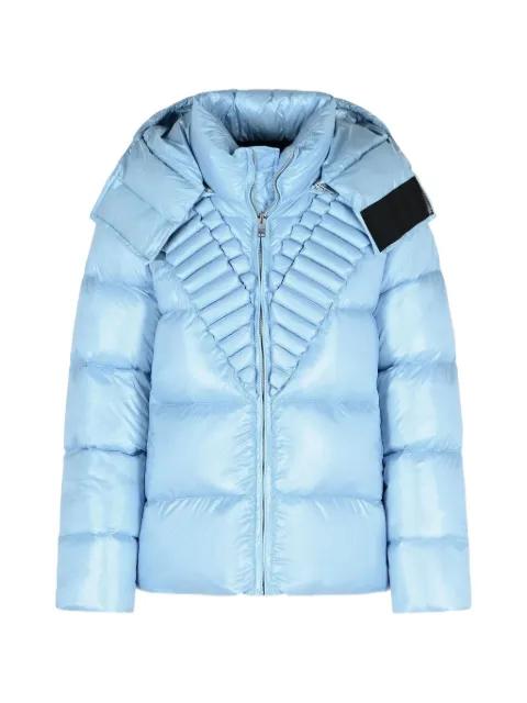 embossed-pattern hoodied jacket by RAXXY