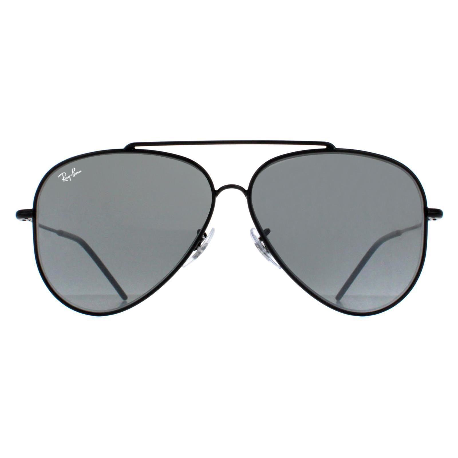 Aviator Black Silver Mirror RB0101S Aviator Reverse by RAY-BAN